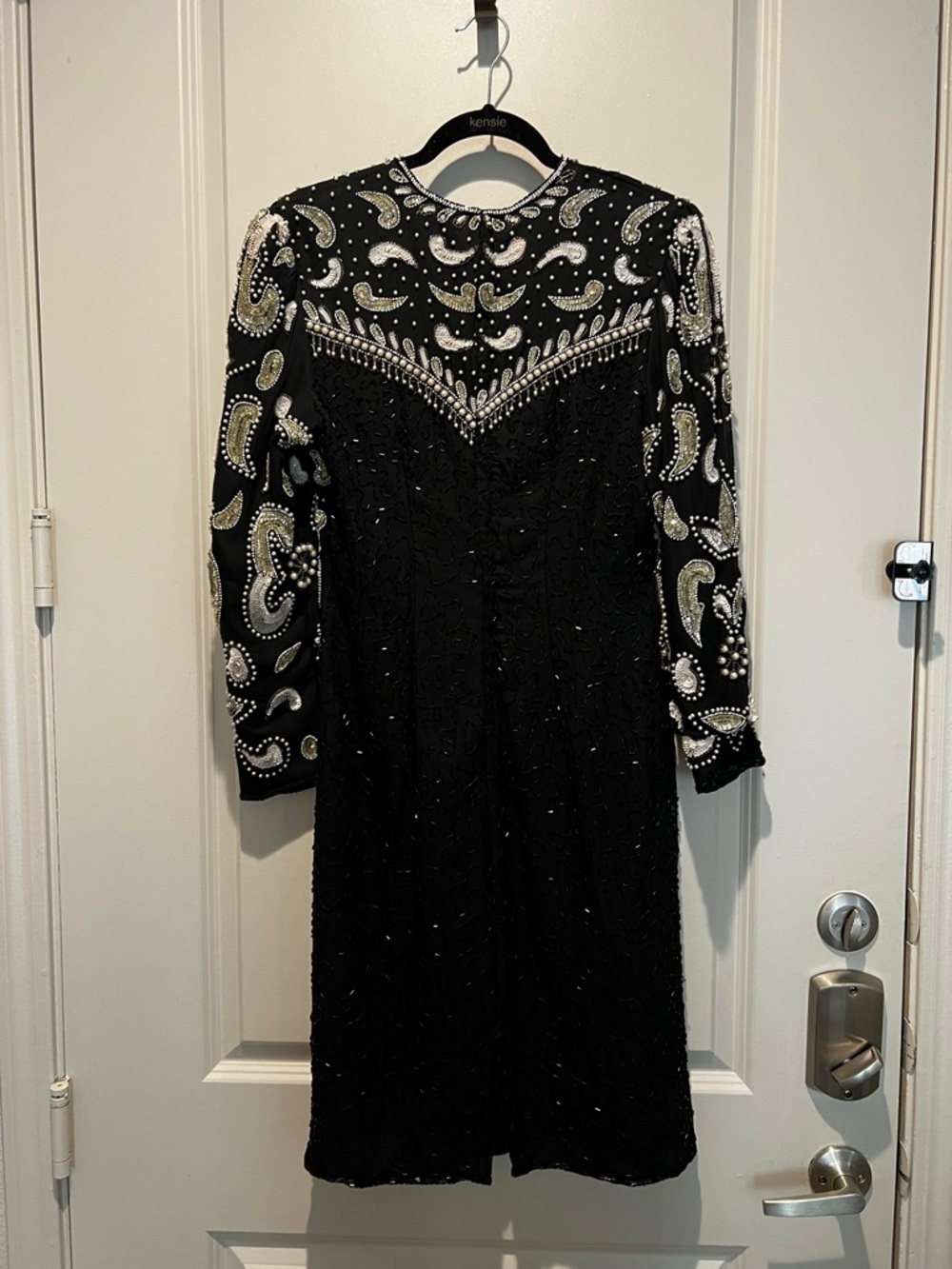 Scala Black Beaded Pearl Sequin Dress Size S - Picture 3 of 12